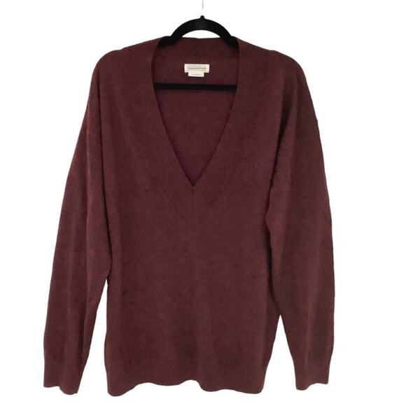 Lovers + Friends Mikael Sweater Burgundy Red V Neck Long Sleeve Oversized XS - Picture 4 of 12